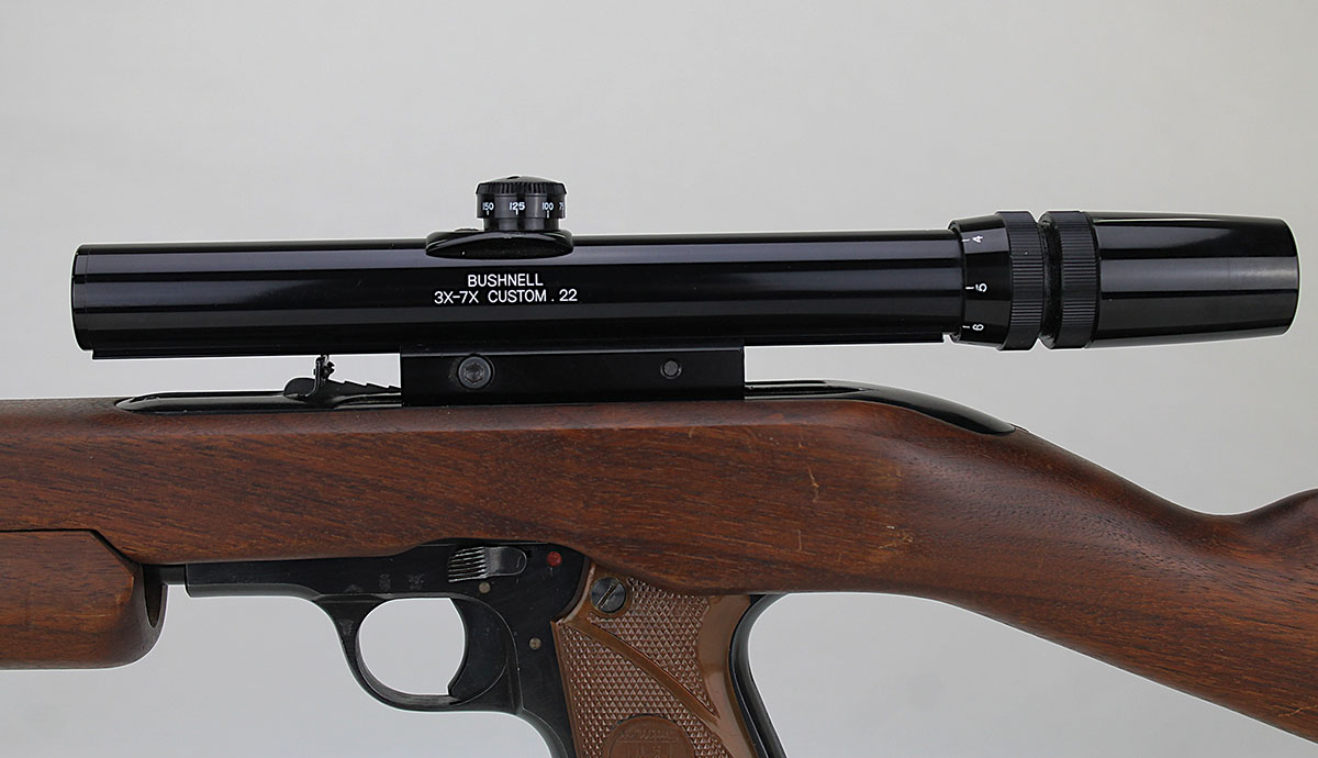 Bushnell’s 3X-7X Custom .22 scope and mount were a proprietary set.